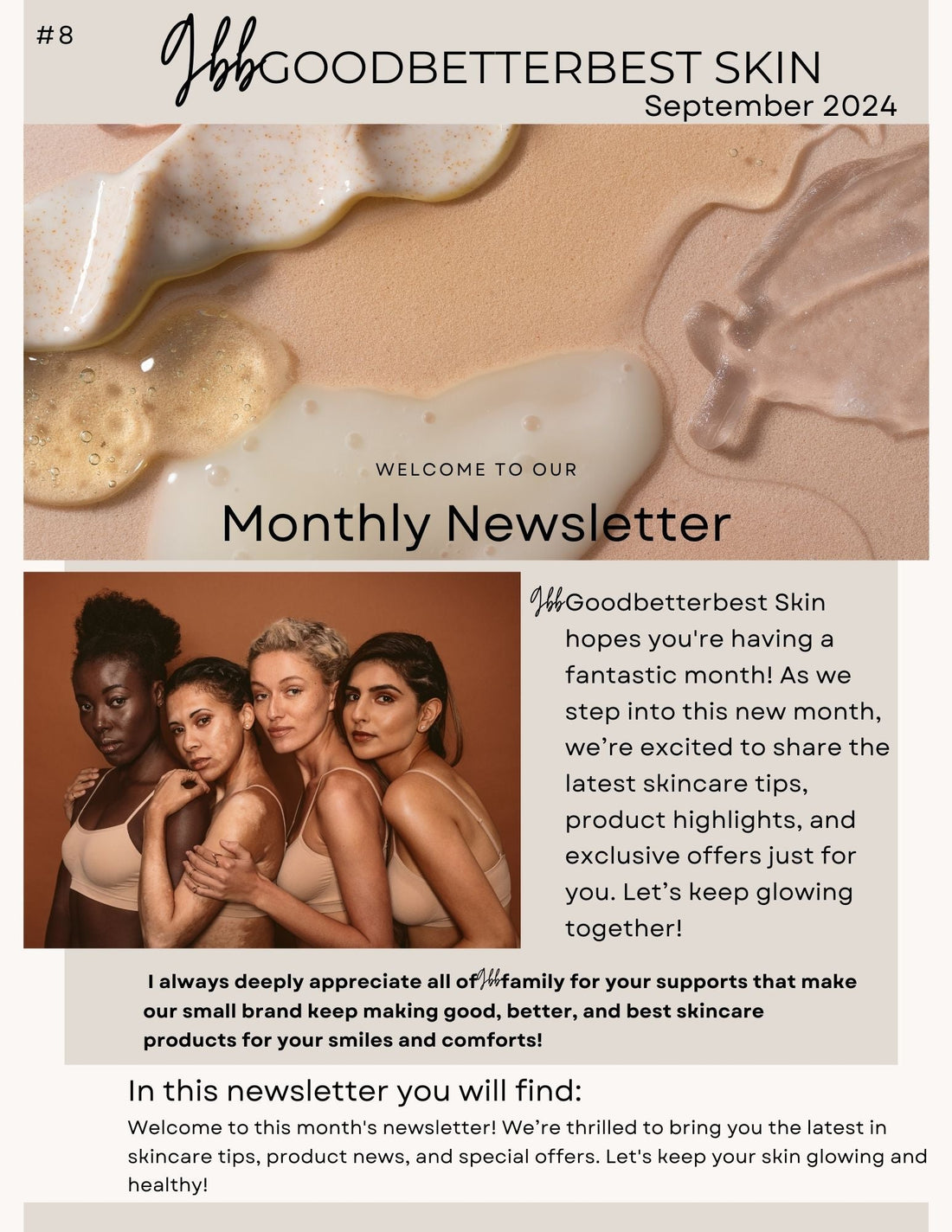 gbb Goodbetterbest Skin Monthly newsletter September, 2024.
