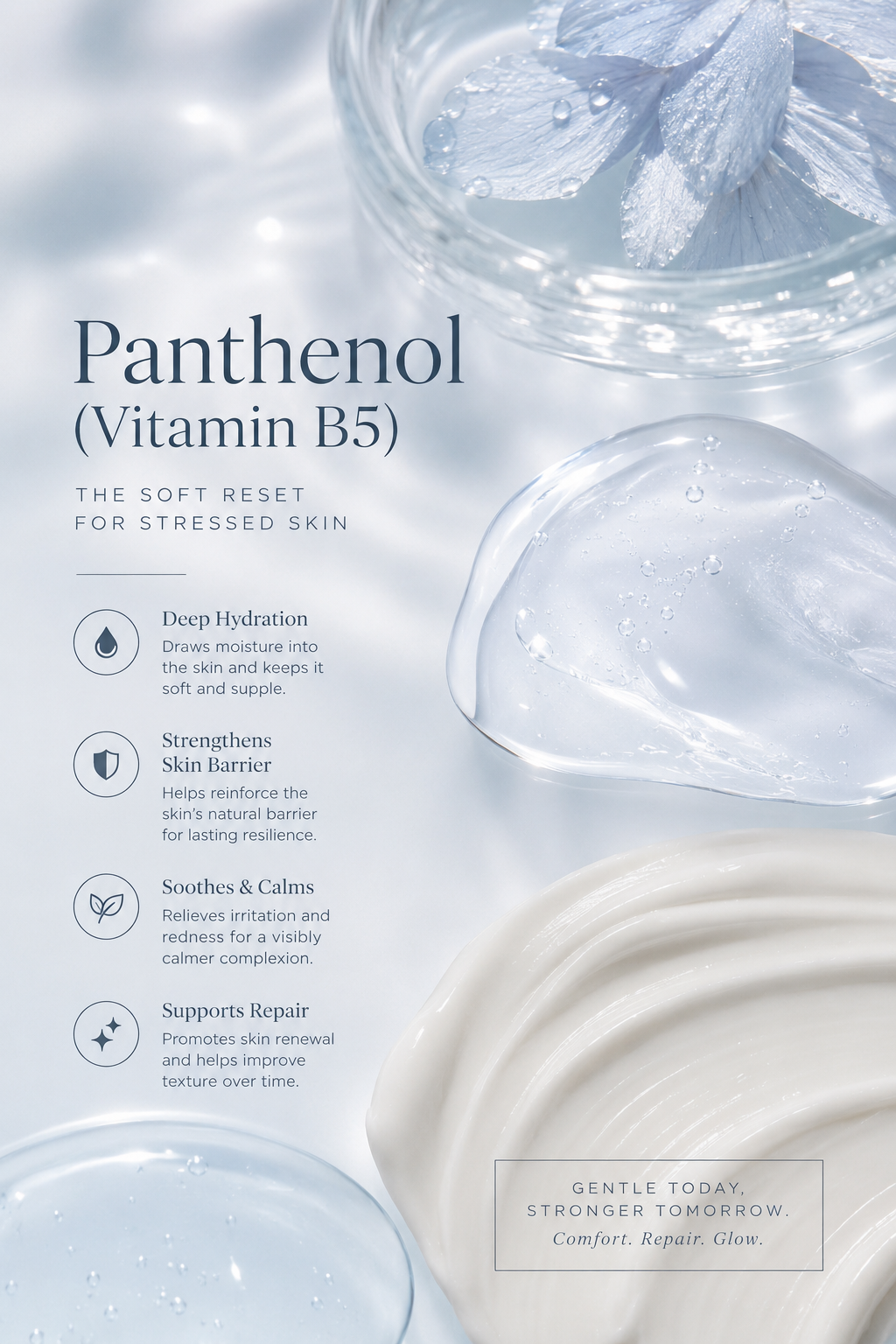 Panthenol (Vitamin B5): Cushiony Comfort for Skin + Scalp
