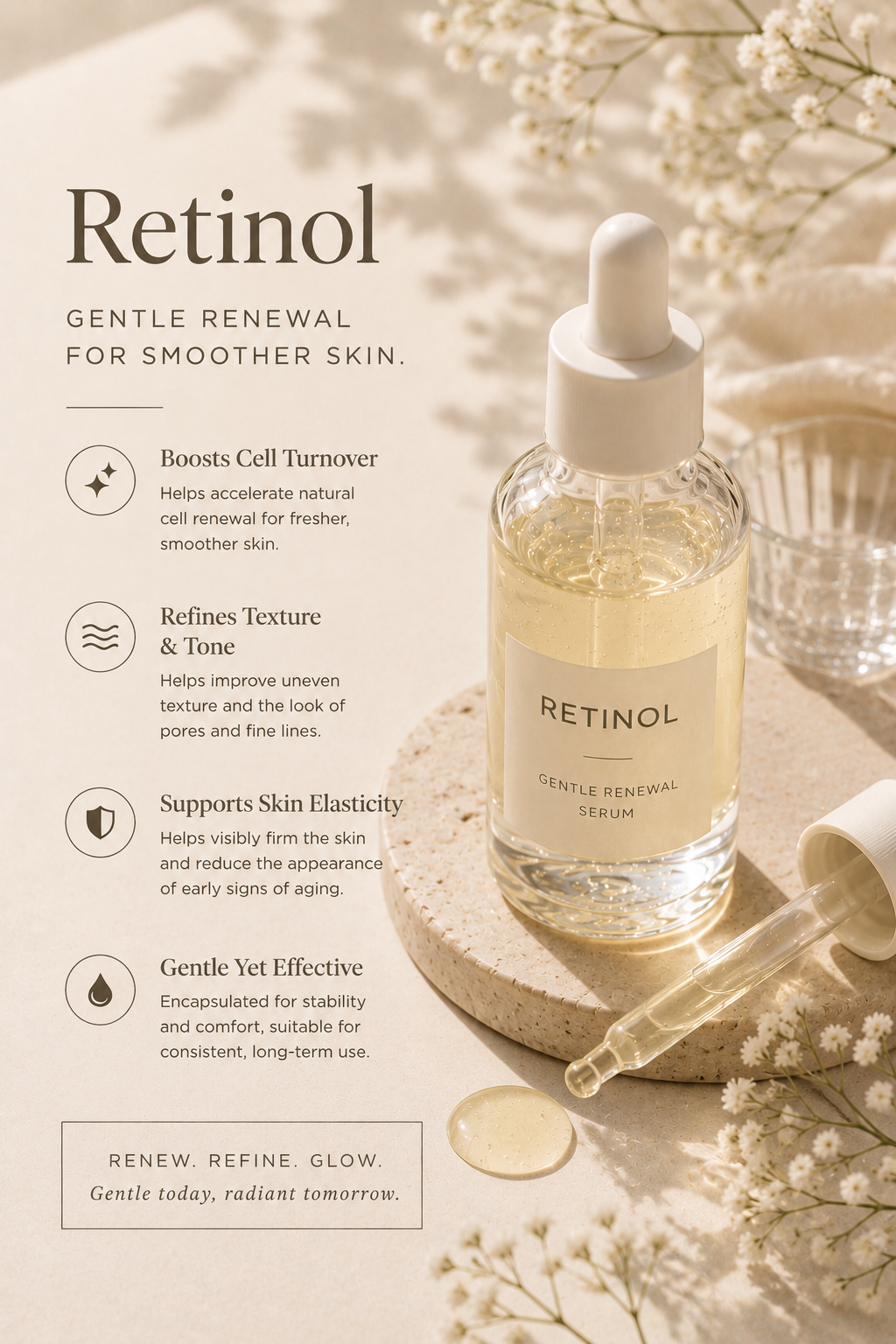 Retinol: Gentle Renewal for Smoother-Looking Skin (Start Slowly)