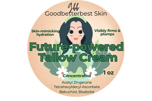 Future-powered  Tallow cream 50g concentrated, velvety texture with Acetyl Zingerone, oil soluble Vitamin C, Bakuchiol,
