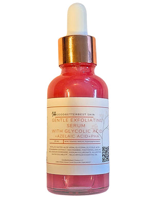 Gentle exfoliating serum with Glycolic acid+Azelaic acid+PHA 1 oz