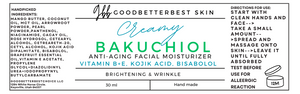 Creamy Bakuchiol anti-aging facial moisturizer with Vitamin B+E, Kojik acid, Bisabolol  30ml 60ml