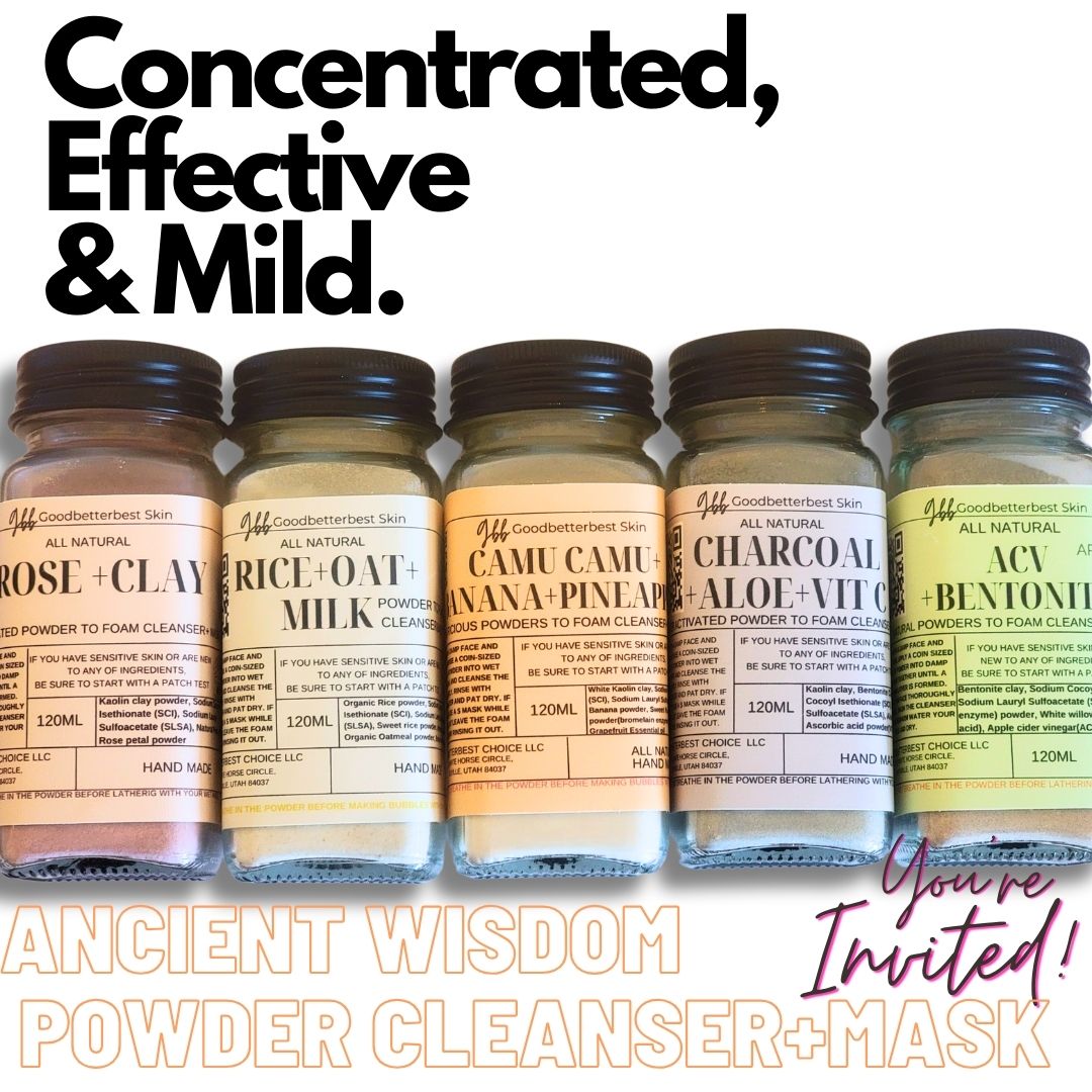 This is the Ancient wisdom! Natural powders to gentle and mild foam cleanser 4oz for different skin types