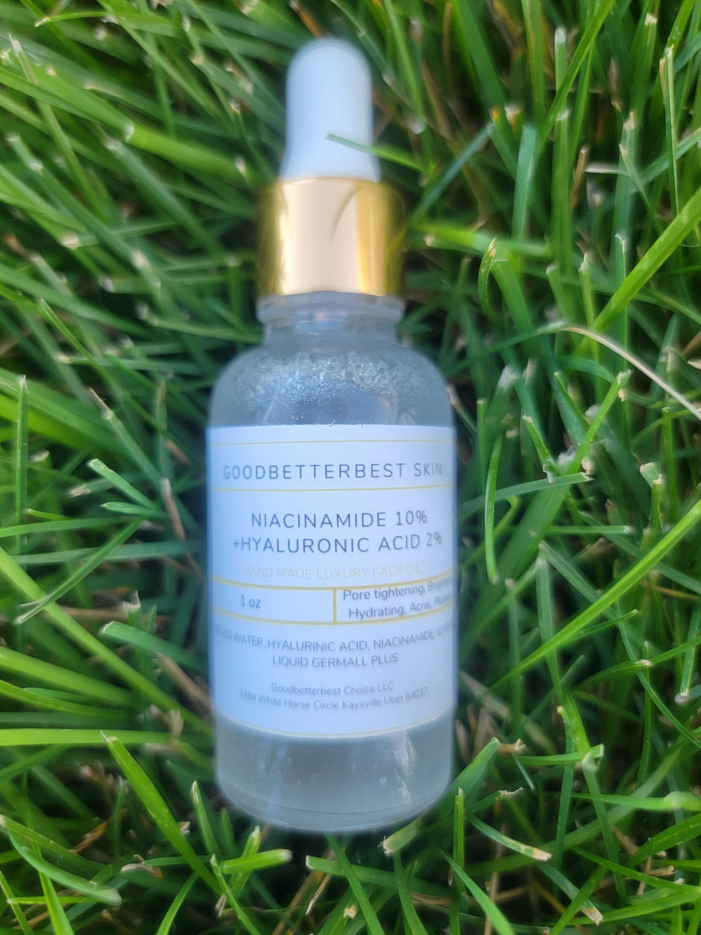 Niacinamide 10% +Hyaluronic acid in the fermented rice water serum for Pore tightening, Brightening, Hydrating, Acne, Plumping 1oz