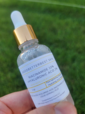Niacinamide 10% +Hyaluronic acid in the fermented rice water serum for Pore tightening, Brightening, Hydrating, Acne, Plumping 1oz