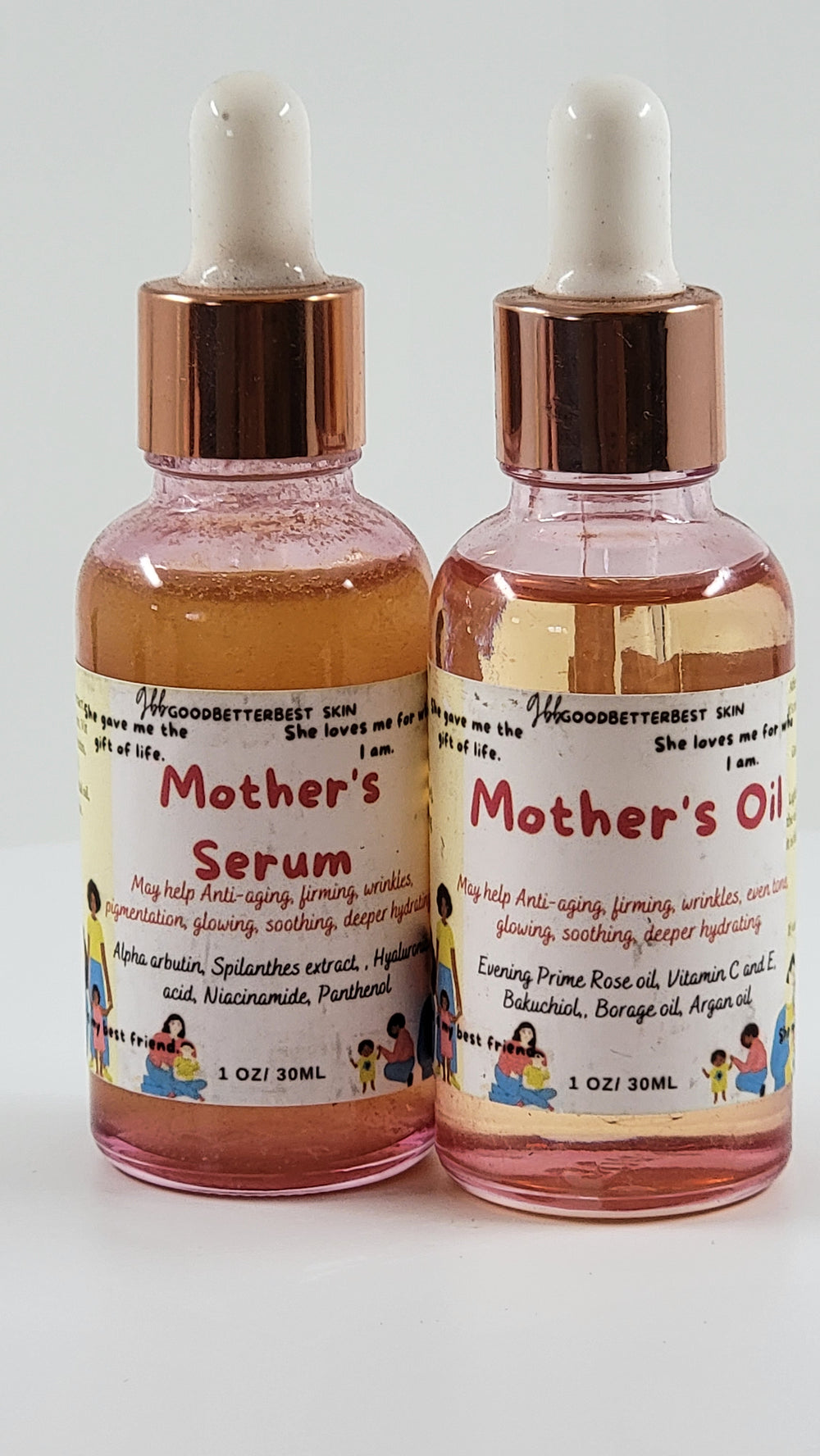 Mother's Oil for Anti-aging, firming, wrinkles, even tone, glowing, soothing, deeper hydrating with Evening Prime Rose oil, Vitamin C and E, Bakuchiol, Borage oil, Argan oil 1 oz