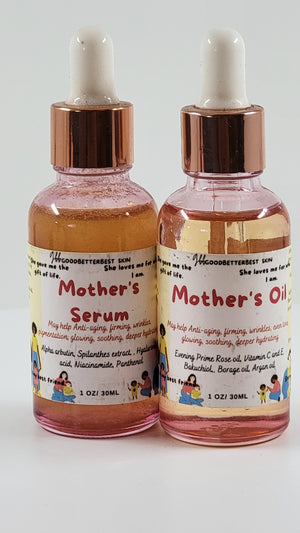 Mother's Oil for Anti-aging, firming, wrinkles, even tone, glowing, soothing, deeper hydrating with Evening Prime Rose oil, Vitamin C and E, Bakuchiol, Borage oil, Argan oil 1 oz