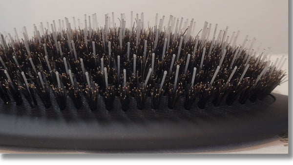 Black Matte Boar Bristle Waterproof Hair Brush – For Fine to Thick Hair, Wigs, Extensions, Gentle Scalp Massage & Improved Hair Appearance