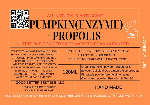 Premium Herbs powder anti-aging luxury Masks to luxury Cleansers with Turmeric, Matcha, Kelp, PHA, Pumpkin, Propolis