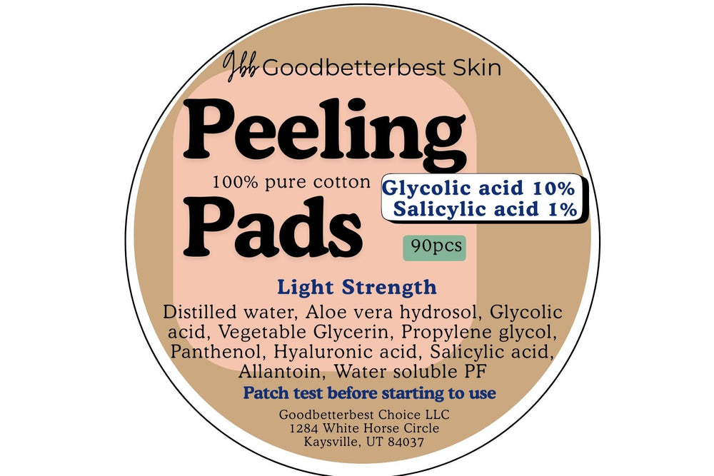Pre-soaked Peeling pads 90pcs with light/medium strength Glycolic acid(10%, 30%) and salicylic acid(1%,2%) with Prep solution