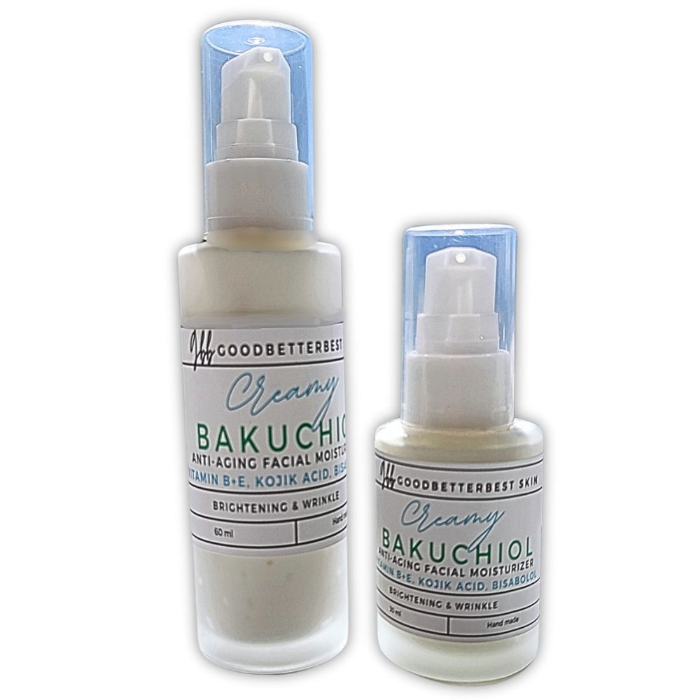 Creamy Bakuchiol anti-aging facial moisturizer with Vitamin B+E, Kojik acid, Bisabolol  30ml 60ml