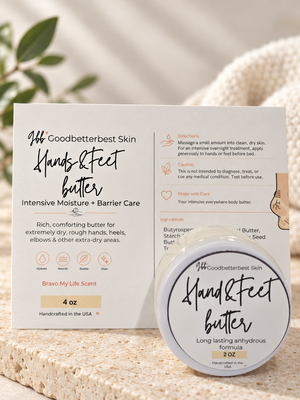 Hands &Feet Butter with Bravo My Life scent 2 oz, 4oz, 8oz Intensive Moisture + Barrier Care