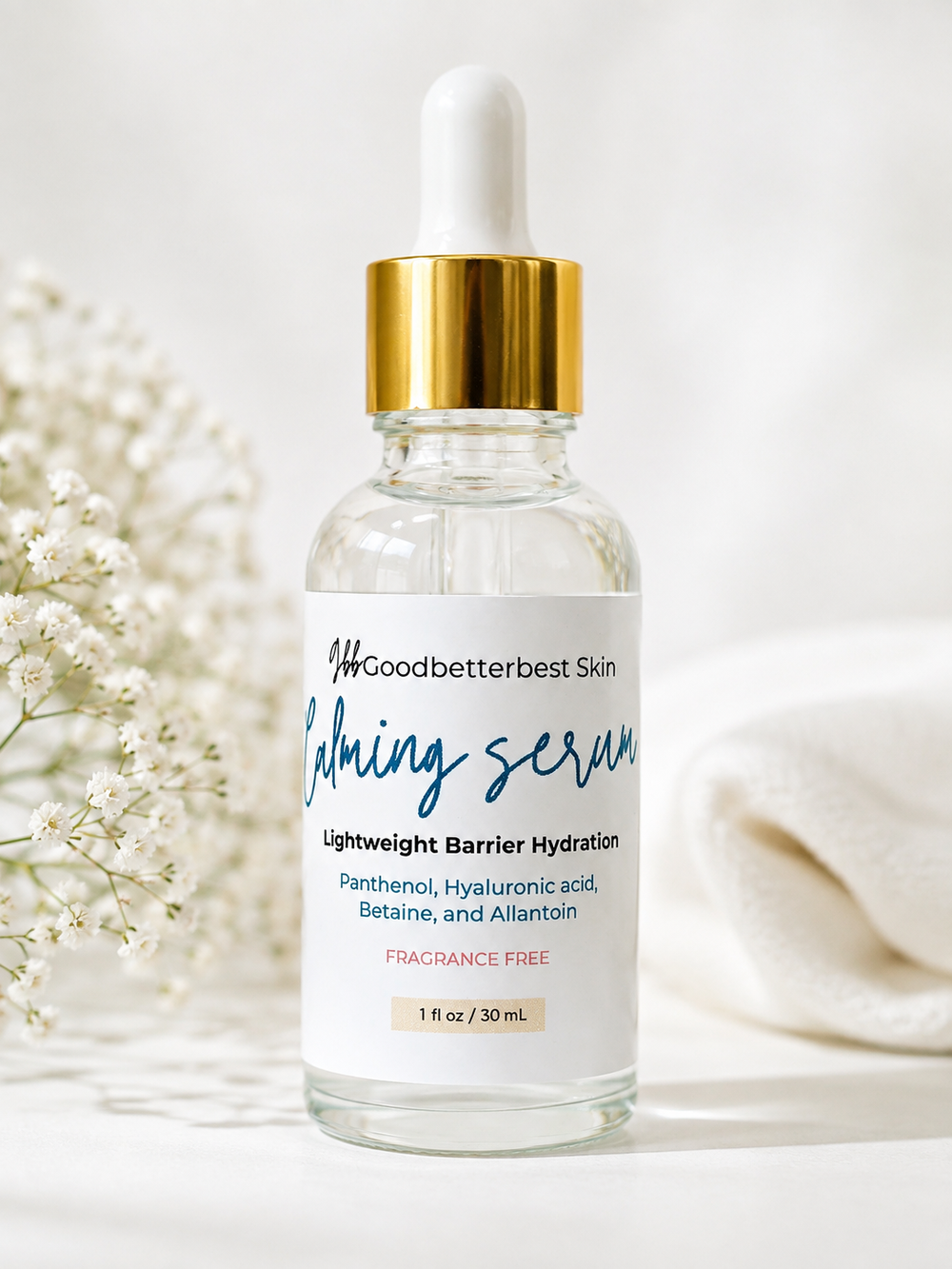 Calming Serum- Barrier Hydration  Comfort for sensitive, stressed, and dehydrated skin 1 oz