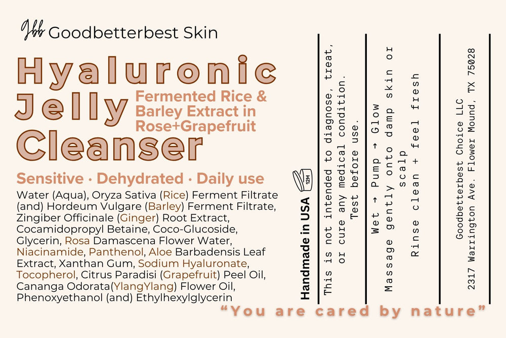 Hyaluronic (fermented)Rice Jelly Cleanser 8oz Gentle • Hydrating • Daily Reset