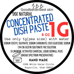 Concentrated 1g dish washing paste 99% natural degrease stainless cleaner baby bottle Naturally effective formula 8oz