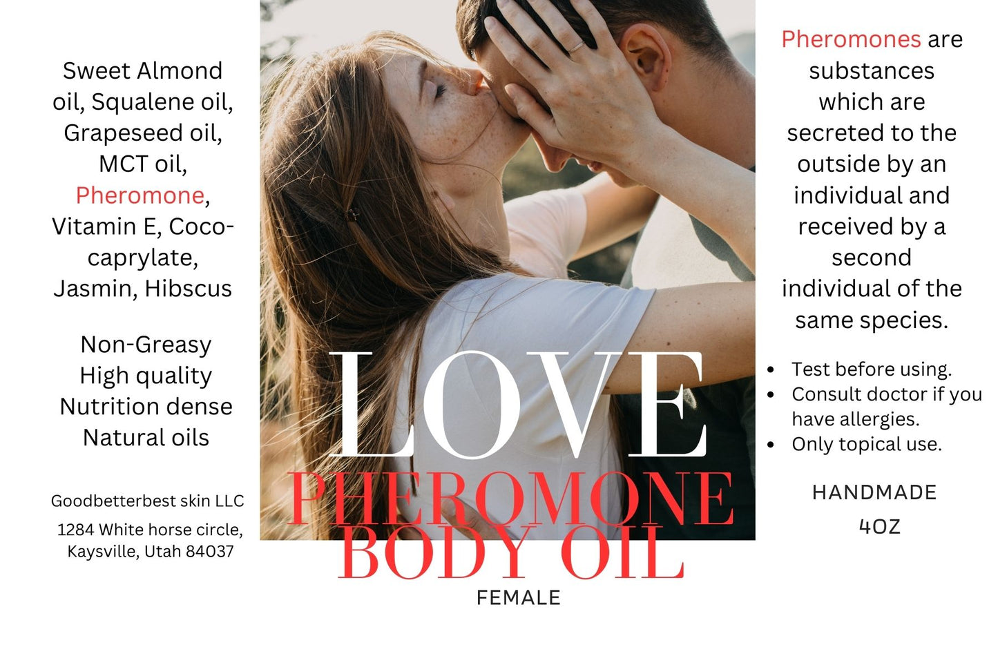 Pheromone LOVE Herb infused natural antiaging BODY OIL 100mL