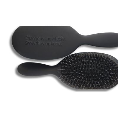 Black Matte Boar Bristle Waterproof Hair Brush – For Fine to Thick Hair, Wigs, Extensions, Gentle Scalp Massage & Improved Hair Appearance