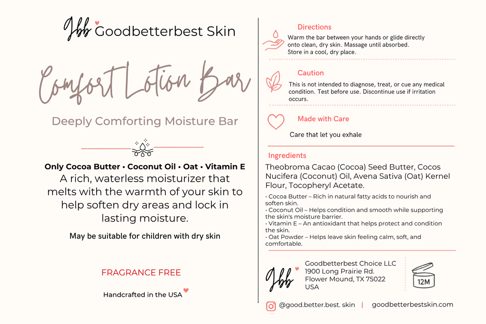 Comfort Lotion Bar — Deeply Comforting Moisture Bar 120g