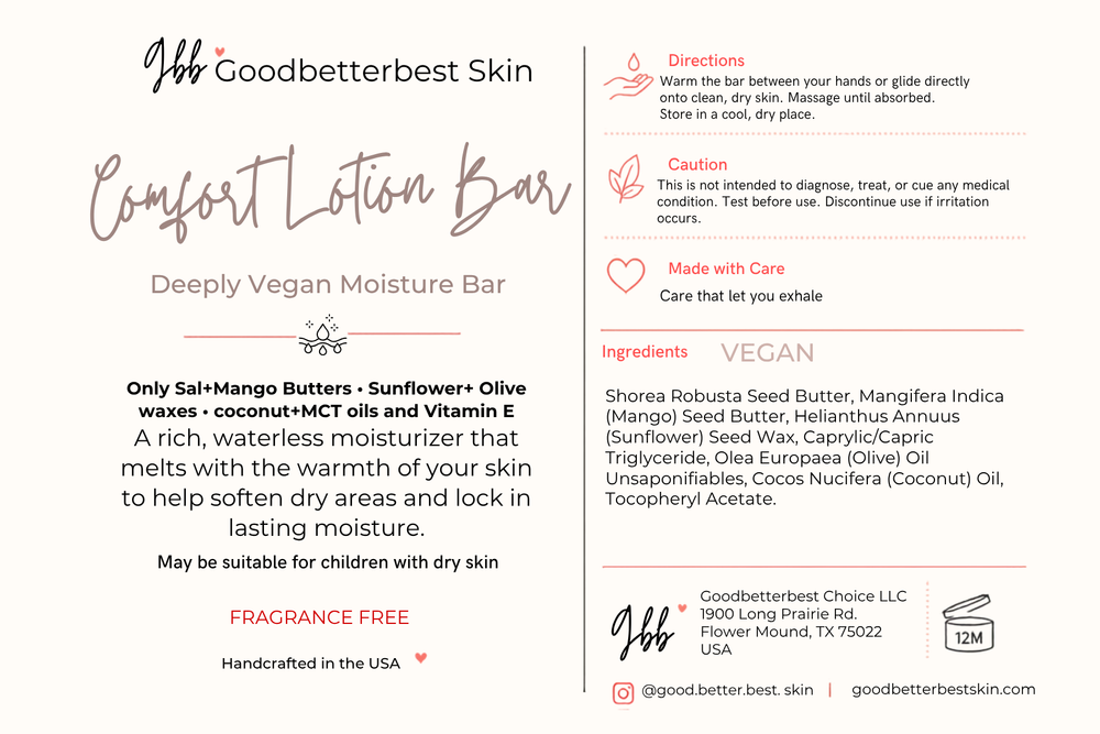 Comfort Lotion Bar — Deeply Vegan Moisture Bar 120g