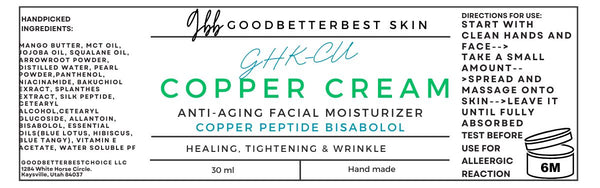 GHK-CU peptide well-aging cream with copper peptide, bakuchiol, and Bisabolol 2 oz, 4oz