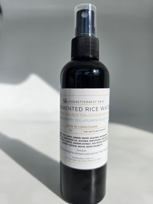 Fermented rice water Leave in Conditioner for hair and scalp with biotin, keratin, rosemary+pumpkinseed oil, and ginseng