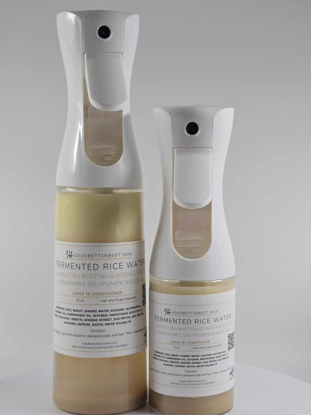 Fermented rice water Leave in Conditioner for hair and scalp with biotin, keratin, rosemary+pumpkinseed oil, and ginseng